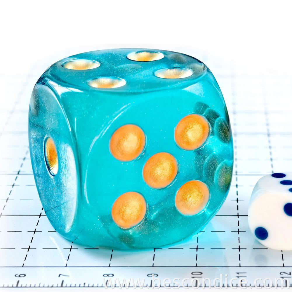 Solid Acrylic 40mm Jumbo Dice 6 Sided 1